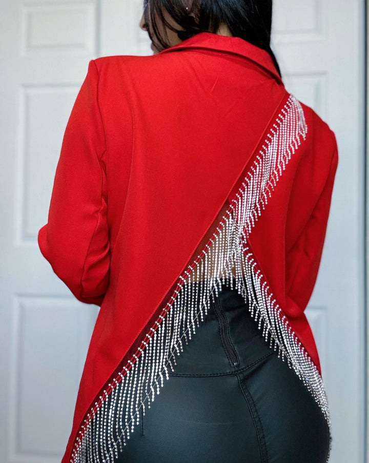 Silver and Red Blazer