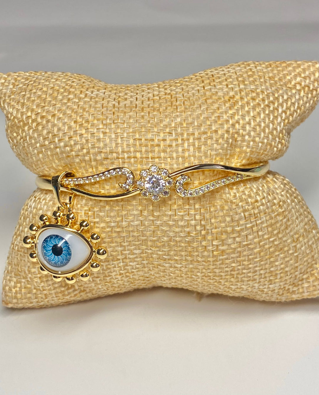 Blue Eye And Flower Bracelet